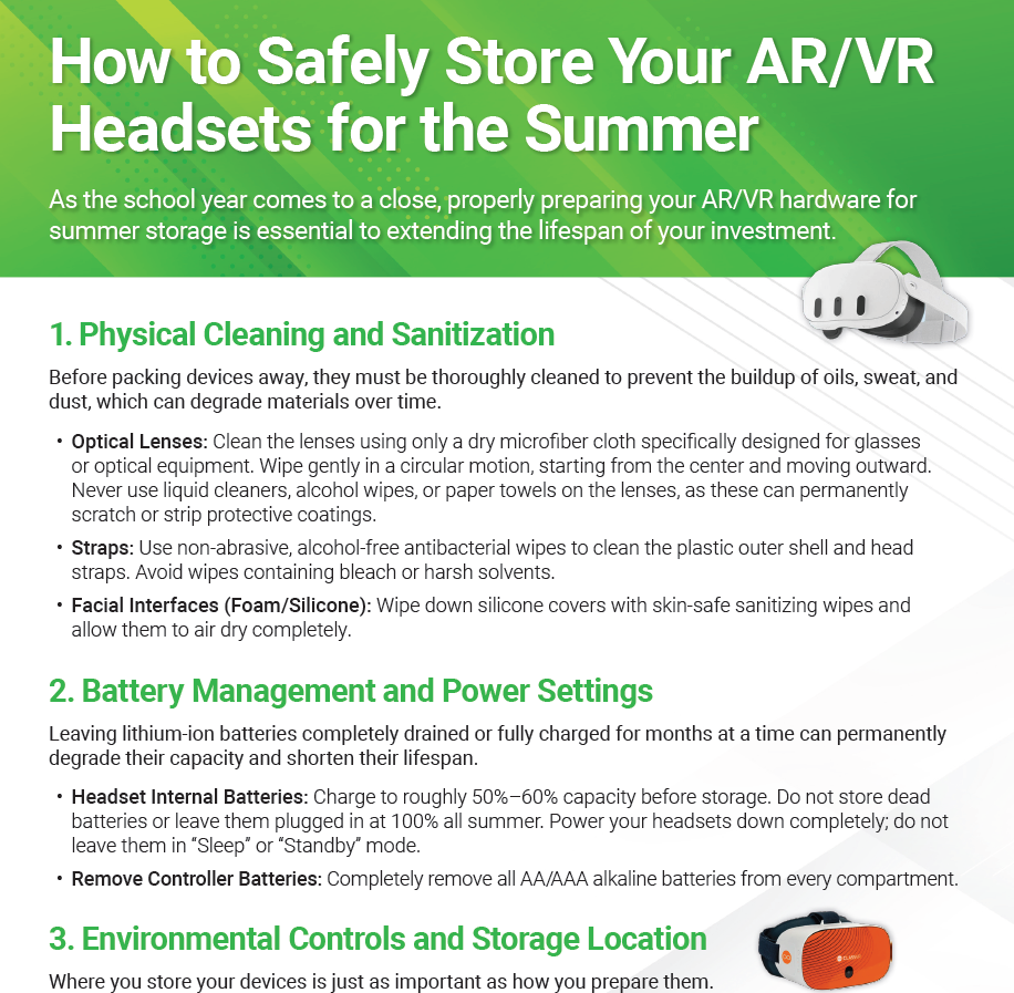 How to Safely Store Your AR/VR Headsets for the Summer